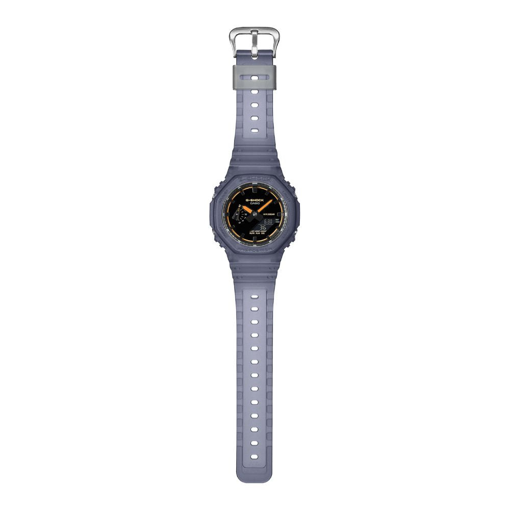 Casio G-Shock GA-2100 Lineup Carbon Core Guard Structure Smoke Light Series Semi-Transparent Navy Resin Band Watch GA2100K-2A GA-2100K-2A