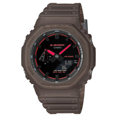 Casio G-Shock GA-2100 Lineup Carbon Core Guard Structure Smoke Light Series Semi-Transparent Brown Resin Band Watch GA2100K-5A GA-2100K-5A