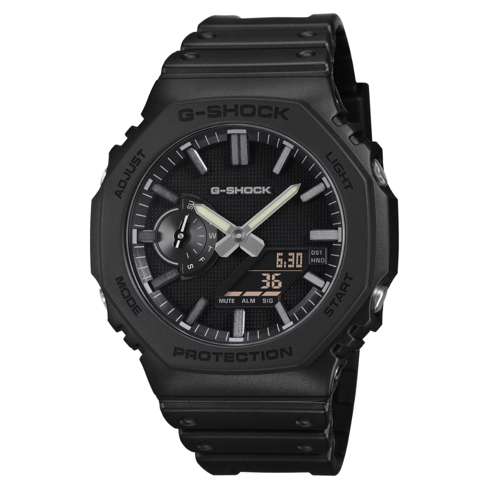 Casio G-Shock GA-2100 Lineup Carbon Core Guard Structure Luxe Black Series Bio-Based Black Resin Band Watch GA2100LXB-1A GA-2100LXB-1A