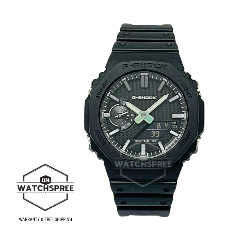 Casio G-Shock GA-2100 Lineup Carbon Core Guard Structure Luxe Black Series Bio-Based Black Resin Band Watch GA2100LXB-1A GA-2100LXB-1A