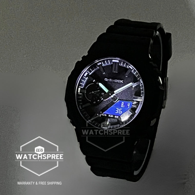 Casio G-Shock GA-2100 Lineup Carbon Core Guard Structure Luxe Black Series Bio-Based Black Resin Band Watch GA2100LXB-1A GA-2100LXB-1A