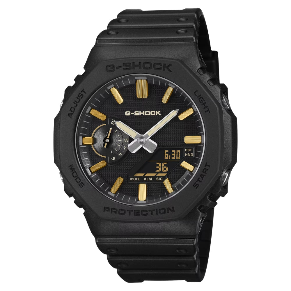 Casio G-Shock GA-2100 Lineup Carbon Core Guard Structure Luxe Black Series Bio-Based Black Resin Band Watch GA2100LXB-1A9 GA-2100LXB-1A9