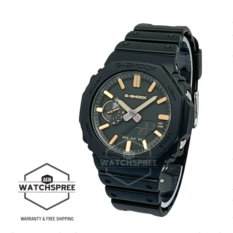 Casio G-Shock GA-2100 Lineup Carbon Core Guard Structure Luxe Black Series Bio-Based Black Resin Band Watch GA2100LXB-1A9 GA-2100LXB-1A9
