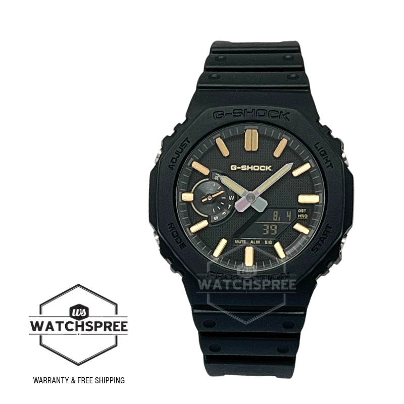 Casio G-Shock GA-2100 Lineup Carbon Core Guard Structure Luxe Black Series Bio-Based Black Resin Band Watch GA2100LXB-1A9 GA-2100LXB-1A9