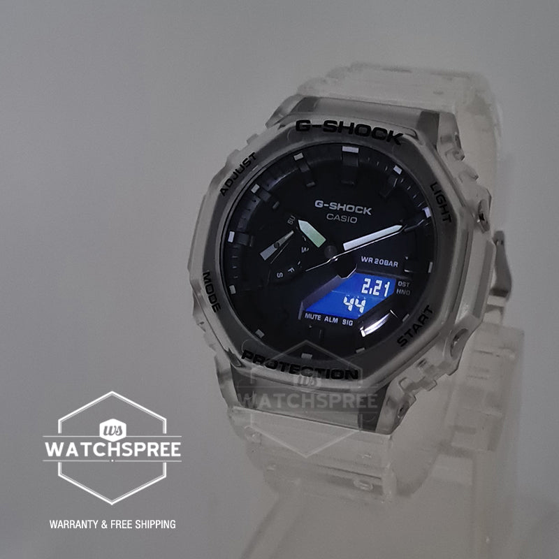 Casio G-Shock Transparent Pack Series Carbon Core Guard Structure Watch GA2100SKE-7A GA-2100SKE-7A