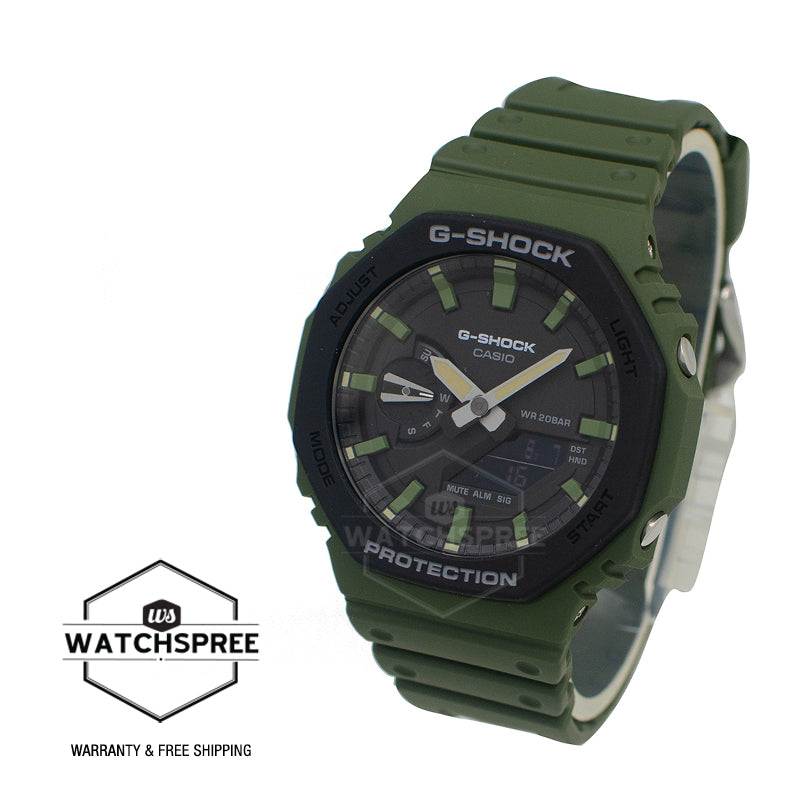 Casio G-Shock Carbon Core Guard Structure Special Color Series Green Resin Band Watch GA2110SU-3A GA-2110SU-3A
