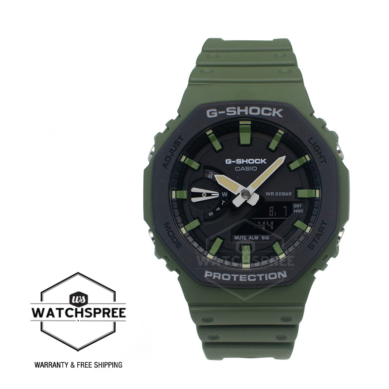 Casio G-Shock Carbon Core Guard Structure Special Color Series Green Resin Band Watch GA2110SU-3A GA-2110SU-3A