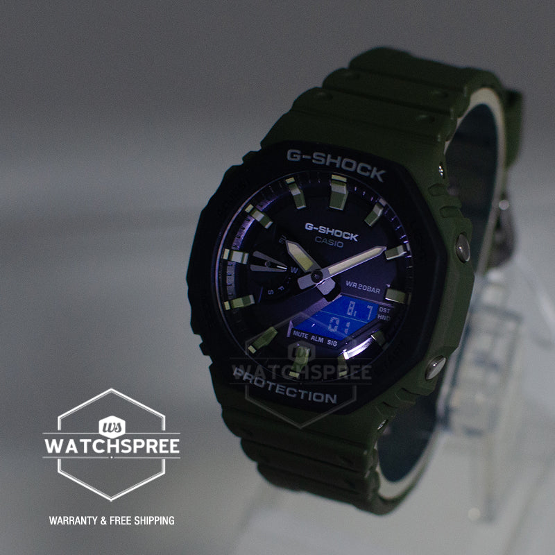 Casio G-Shock Carbon Core Guard Structure Special Color Series Green Resin Band Watch GA2110SU-3A GA-2110SU-3A