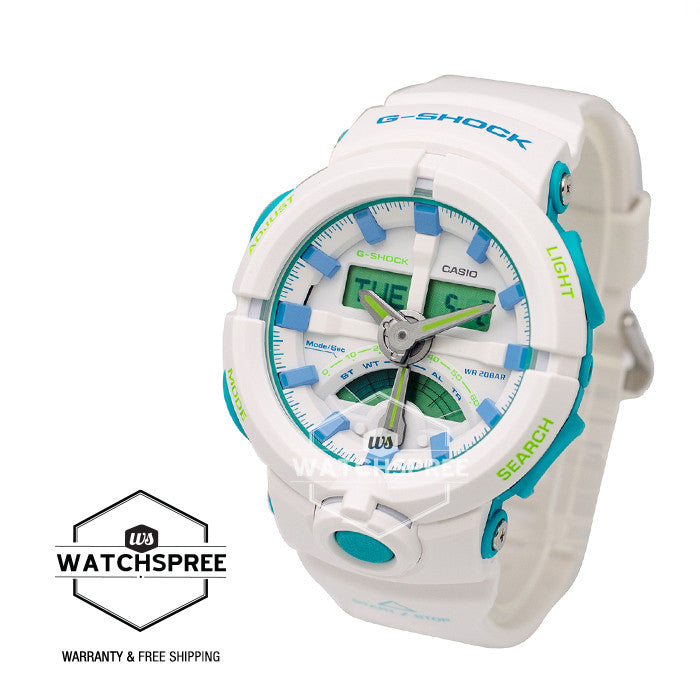 Casio G-Shock Sporty Mix Design Special Color White Resin Band Watch GA500WG-7A