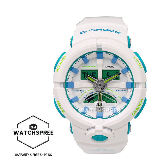 Casio G-Shock Sporty Mix Design Special Color White Resin Band Watch GA500WG-7A