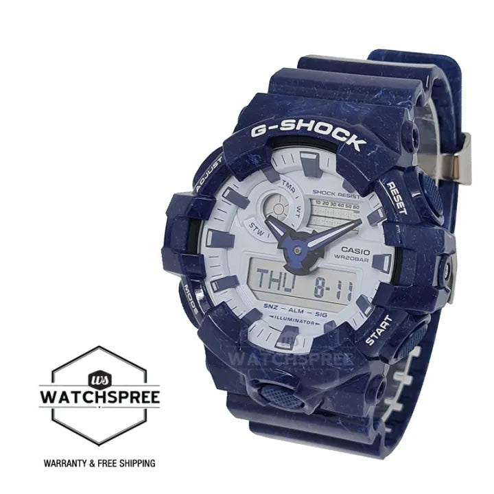 Casio G-Shock Special Colour Model GA-700 Lineup Blue Resin Band Watch GA700BWP-2A GA-700BWP-2A