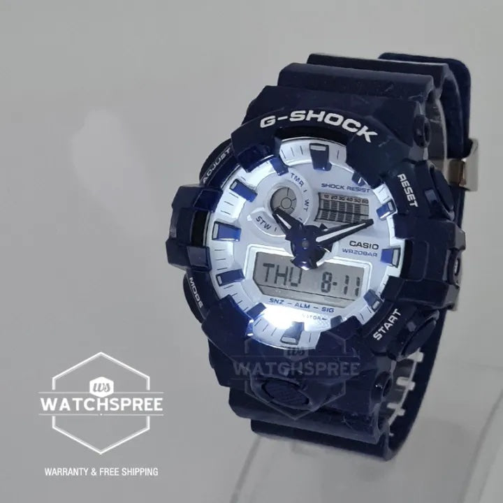 Casio G-Shock Special Colour Model GA-700 Lineup Blue Resin Band Watch GA700BWP-2A GA-700BWP-2A