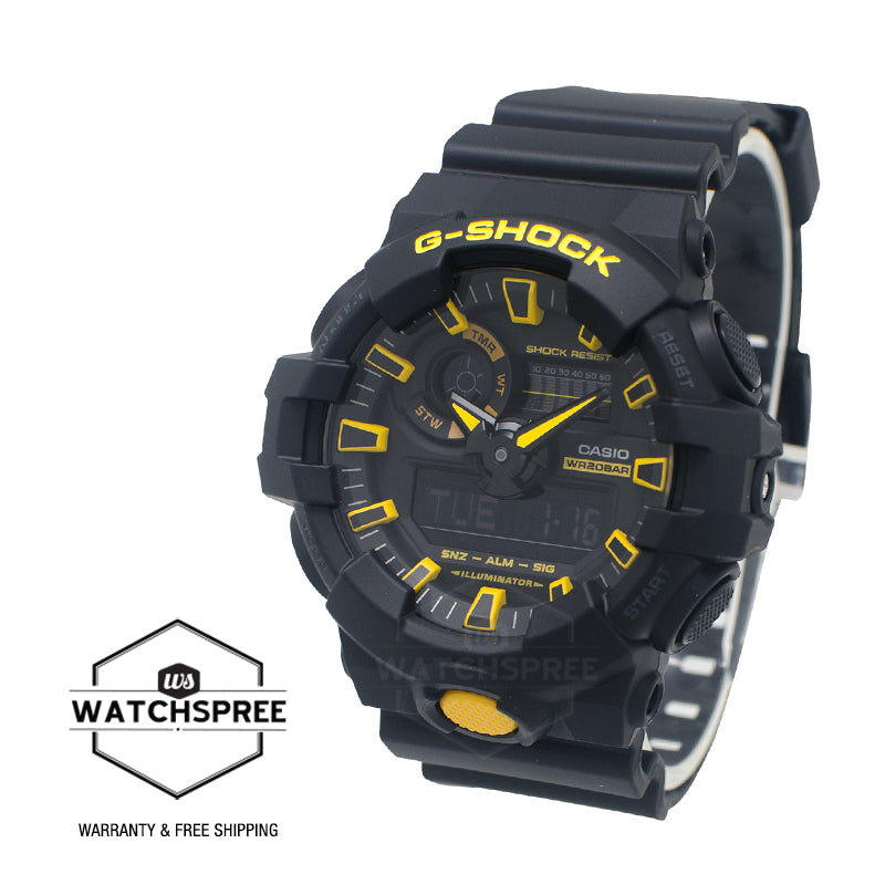 Casio G-Shock GA-700 Lineup Caution Yellow Series Watch GA700CY-1A GA-700CY-1A