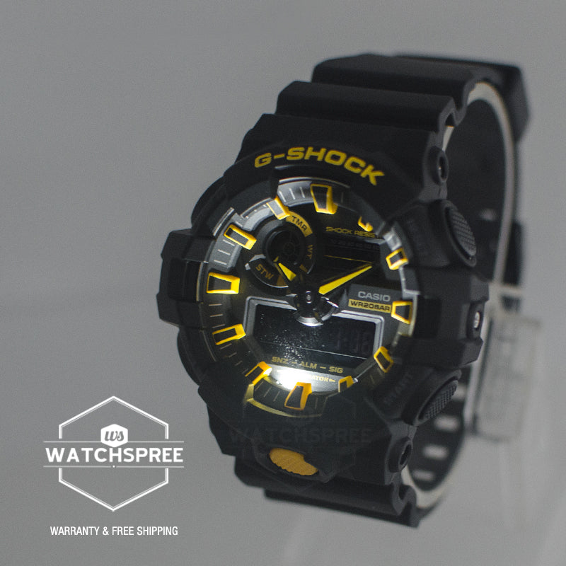 Casio G-Shock GA-700 Lineup Caution Yellow Series Watch GA700CY-1A GA-700CY-1A