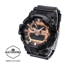 Load image into Gallery viewer, Casio G-Shock Metallic Accent Color Rose Gold Series Glossy Black Resin Band Watch GA700MMC-1A GA-700MMC-1A
