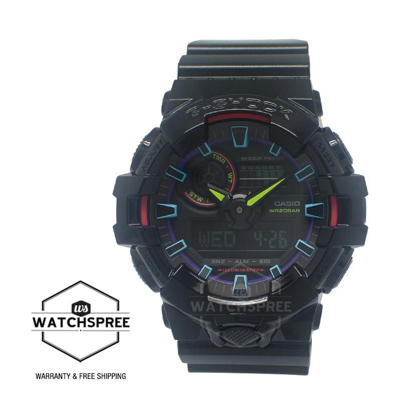 Casio G-Shock GA-700 Lineup Virtual Rainbow Series Watch GA700RGB-1A GA-700RGB-1A
