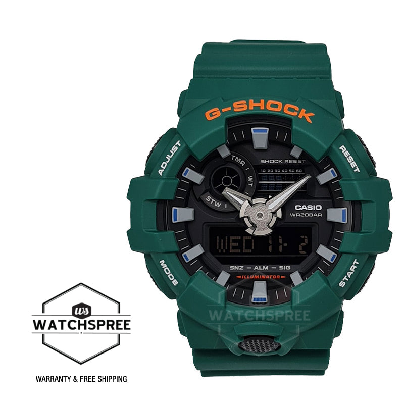 Casio G-Shock GA-700 Lineup Popular Spirited Colours Green Resin Band Watch GA700SC-3A GA-700SC-3A