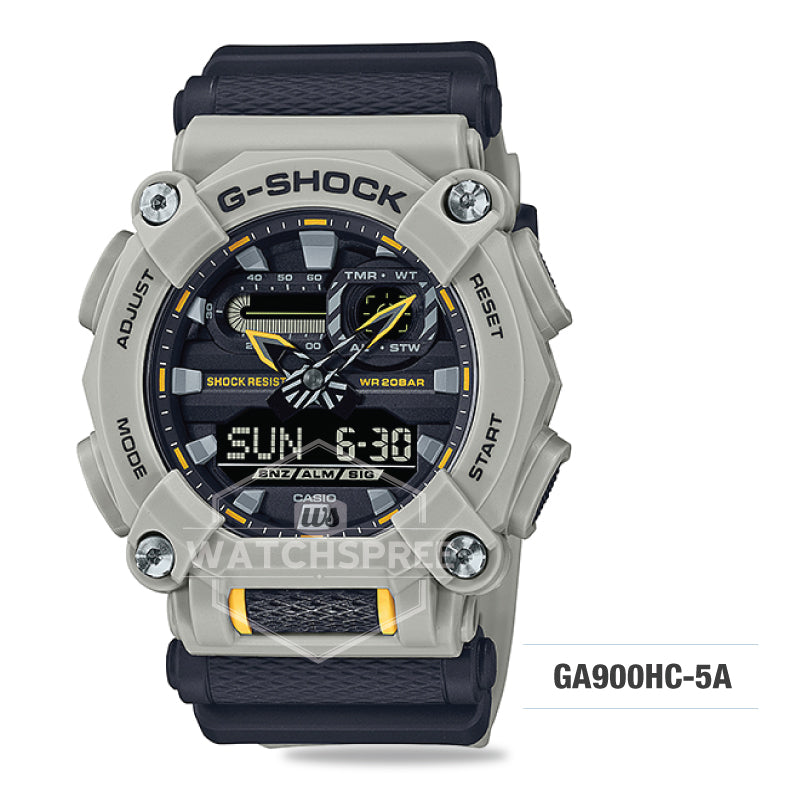 Casio G-Shock GA-900 Lineup HIDDEN COAST Theme Grey Resin Band Watch GA900HC-5A GA-900HC-5A