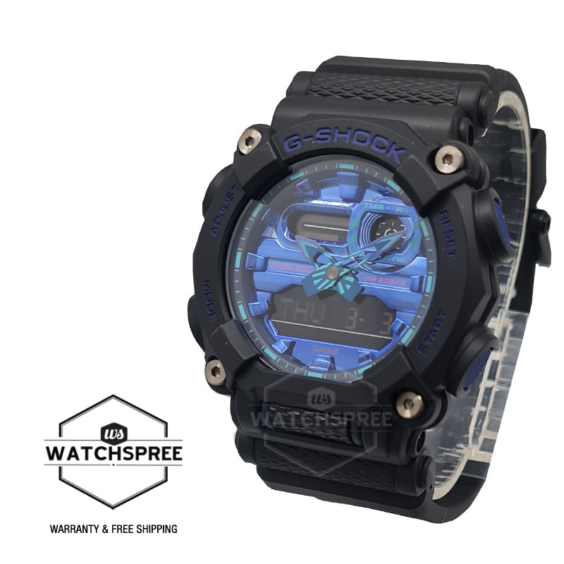 Casio G-Shock Special Colour Model GA-900 Lineup Black Resin Band Watch GA900VB-1A GA-900VB-1A