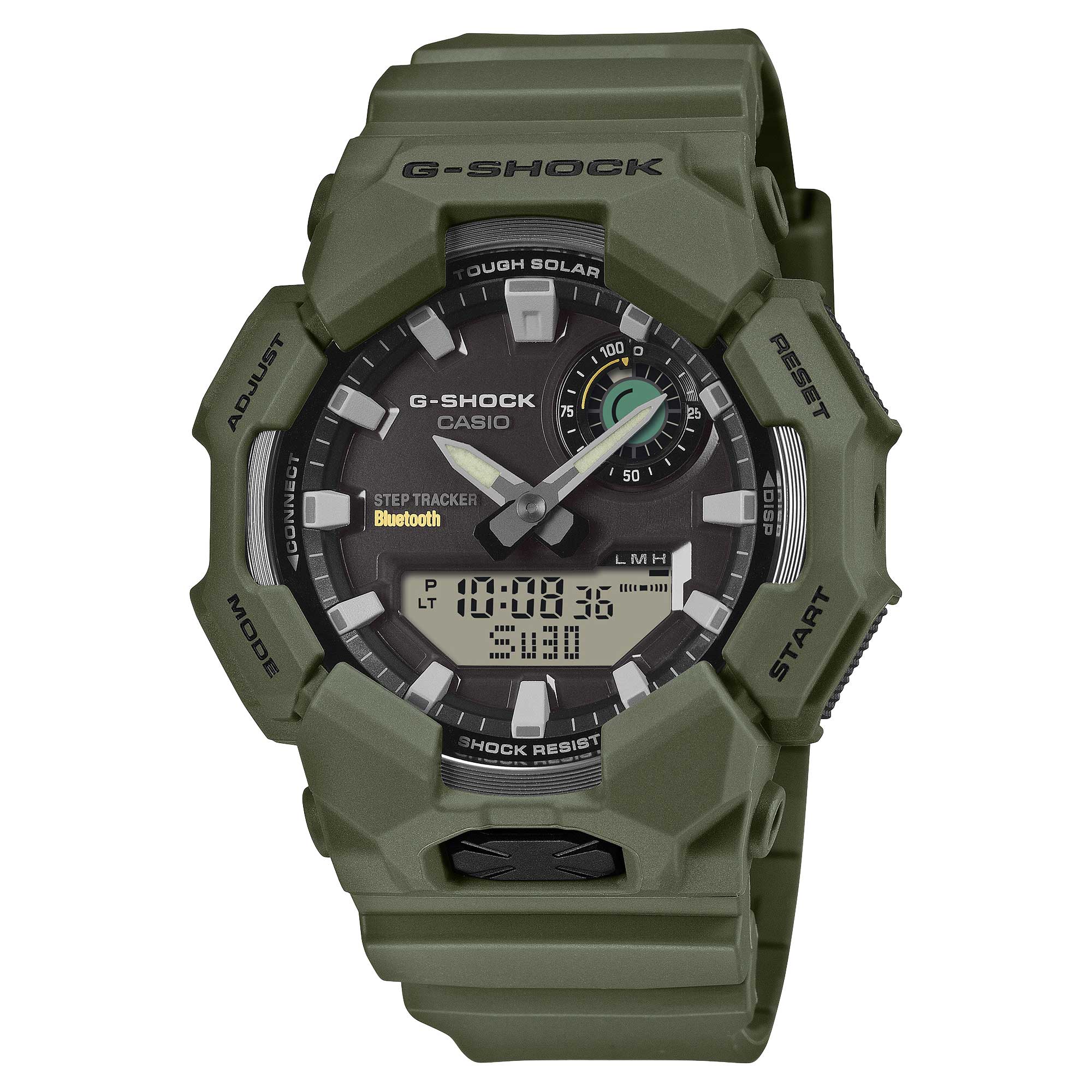 Casio G-Shock GA-B010 Lineup Bluetooth Tough Solar Step Tracker Bio-Based Olive Green Resin Band Watch GAB010-3A GA-B010-3A