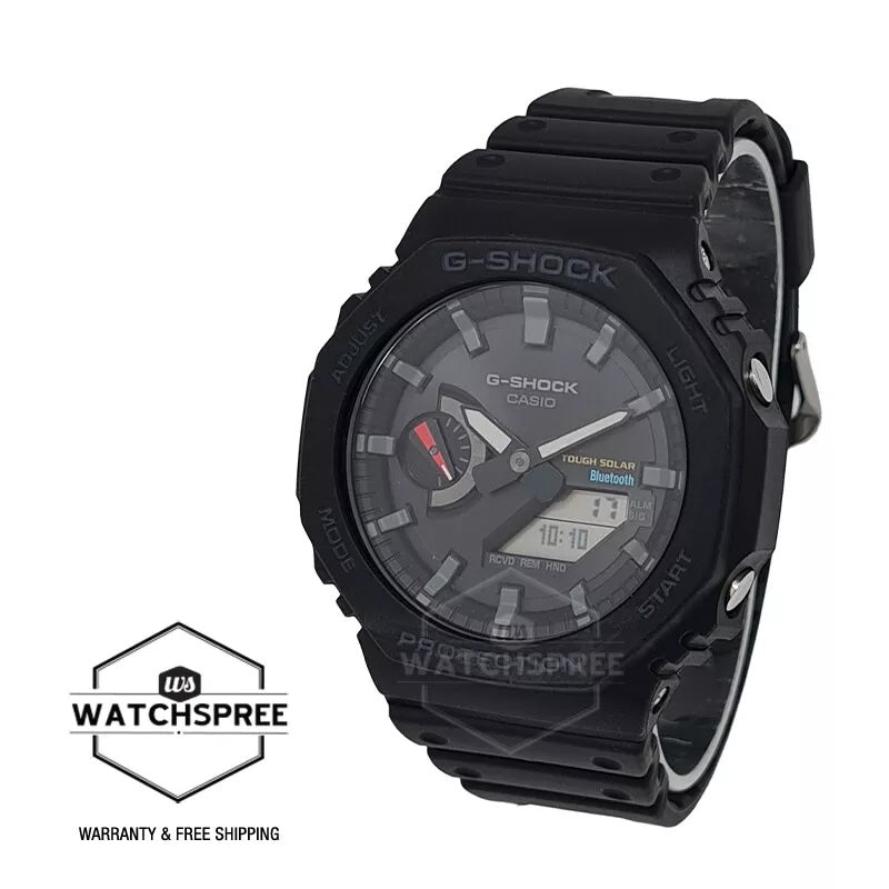 Casio G-Shock Carbon Core Guard Structure Bluetooth Solar Powered GA-2100 Lineup Black Resin Band Watch GAB2100-1A GA-B2100-1A