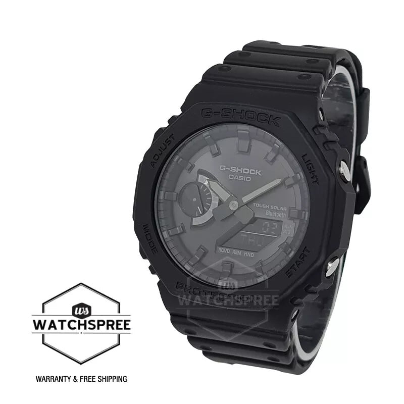 Casio G-Shock Carbon Core Guard Structure Bluetooth Solar Powered GA-2100 Lineup Black Resin Band Watch GAB2100-1A1 GA-B2100-1A1