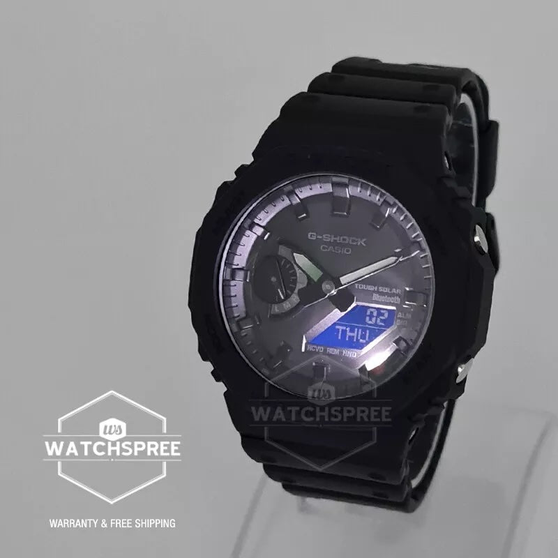 Casio G-Shock Carbon Core Guard Structure Bluetooth Solar Powered GA-2100 Lineup Black Resin Band Watch GAB2100-1A1 GA-B2100-1A1