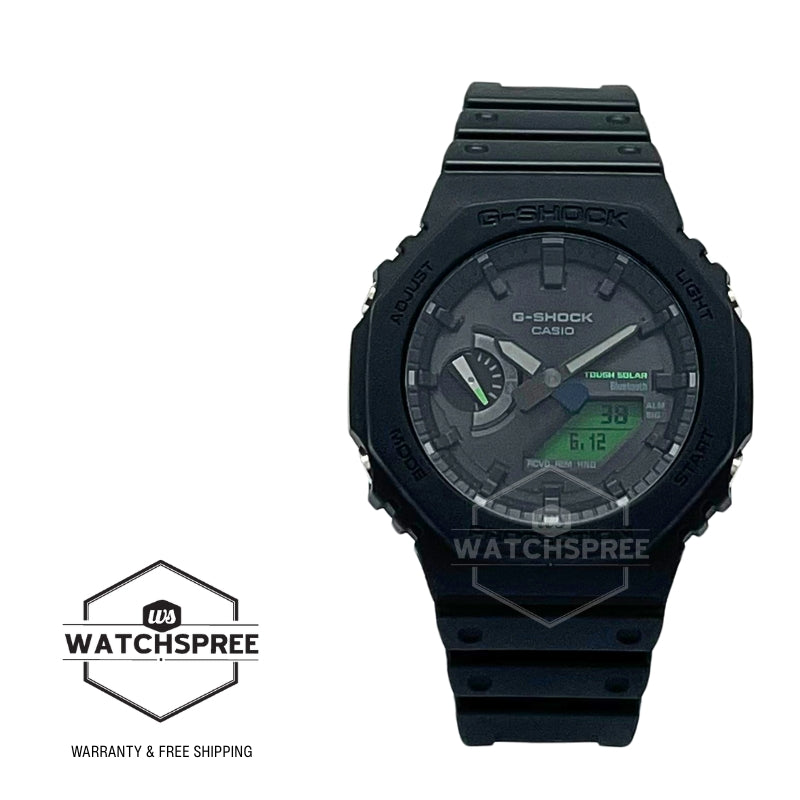Casio G-Shock GA-2100 Lineup Black And Electro Green Series Carbon Core Guard Structure Bluetooth¶ôÇïÇ?Çî¶ôÇïÇ?ǧ Solar Powered Bio-Based Black Resin Band Watch GAB2100BEG-1A GA-B2100BEG-1A