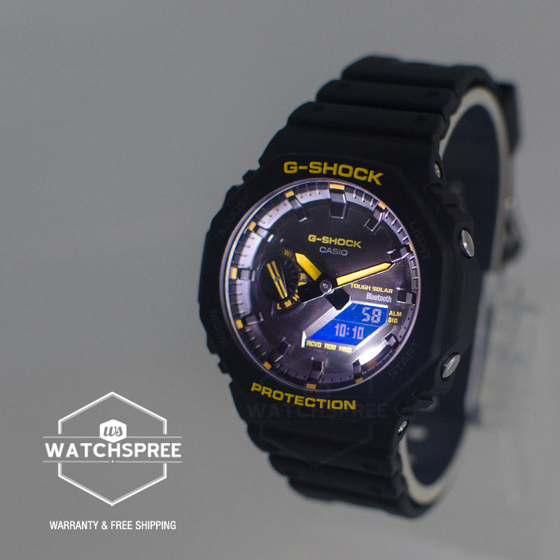 Casio G-Shock GA-2100 Lineup Caution Yellow Series Carbon Core Guard Bluetooth Solar Powered Watch GAB2100CY-1A GA-B2100CY-1A
