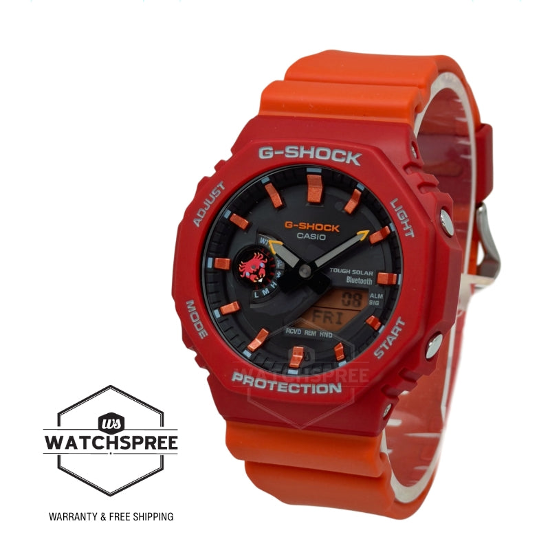 Casio G-Shock GA-2100 Lineup Charles Darwin Foundation Collaboration Model Carbon Core Guard Structure Bluetooth Solar Powered Bio-Based Orange Resin Band Watch GAB2100DF-4A GA-B2100DF-4A