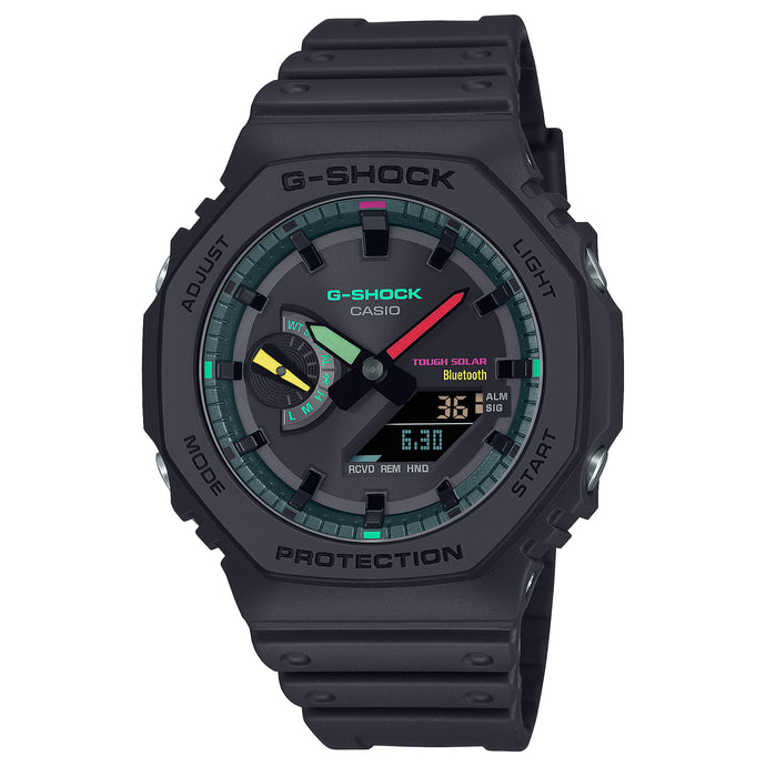 Casio G-Shock GA-2100 Lineup Multi Fluorescent Accents Series Bluetooth¨ Solar Powered  Watch GAB2100MF-1A