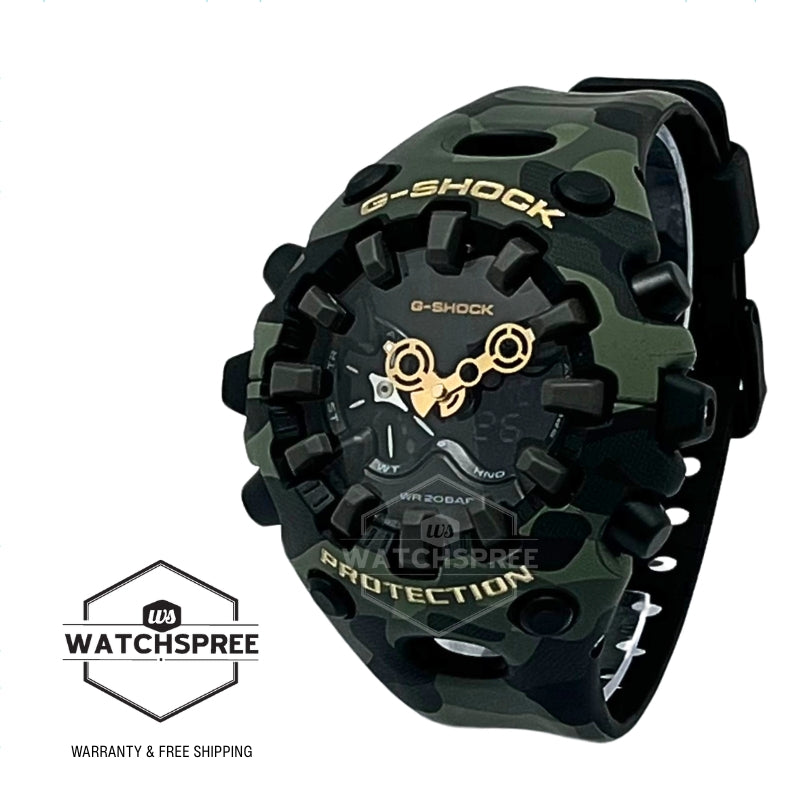 Casio G-Shock GAV-01 Lineup Bold Camo Series Camouflage Green Resin Band Watch GAV01CMG-3A GA-V01CMG-3A