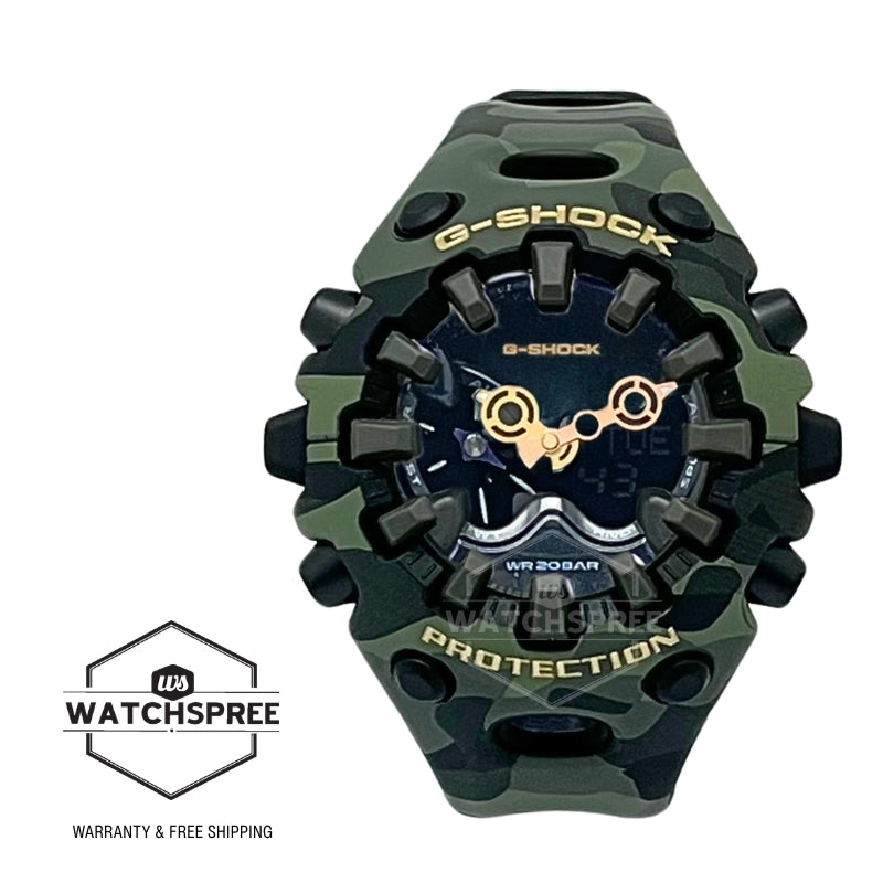 Casio G-Shock GAV-01 Lineup Bold Camo Series Camouflage Green Resin Band Watch GAV01CMG-3A GA-V01CMG-3A