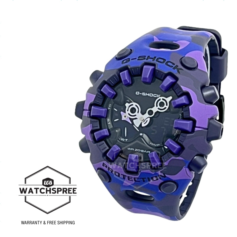 Casio G-Shock GAV-01 Lineup Bold Camo Series Camouflage Purple Resin Band Watch GAV01CMG-6A GA-V01CMG-6A