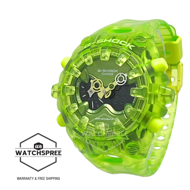 Casio G-Shock GAV-01 Lineup Transparent Pack Series Semi-Transparent Light Green Resin Band Watch GAV01SKE-3A GA-V01SKE-3A