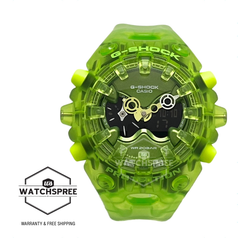 Casio G-Shock GAV-01 Lineup Transparent Pack Series Semi-Transparent Light Green Resin Band Watch GAV01SKE-3A GA-V01SKE-3A