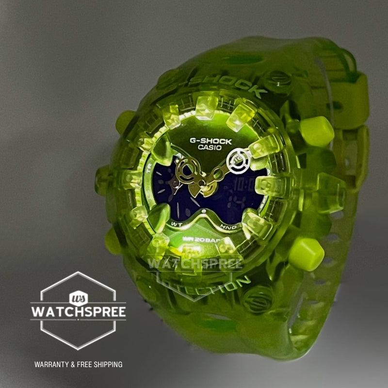 Casio G-Shock GAV-01 Lineup Transparent Pack Series Semi-Transparent Light Green Resin Band Watch GAV01SKE-3A GA-V01SKE-3A