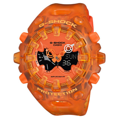 Casio G-Shock GAV-01 Lineup Transparent Pack Series Semi-Transparent Orange Resin Band Watch GAV01SKE-4A GA-V01SKE-4A