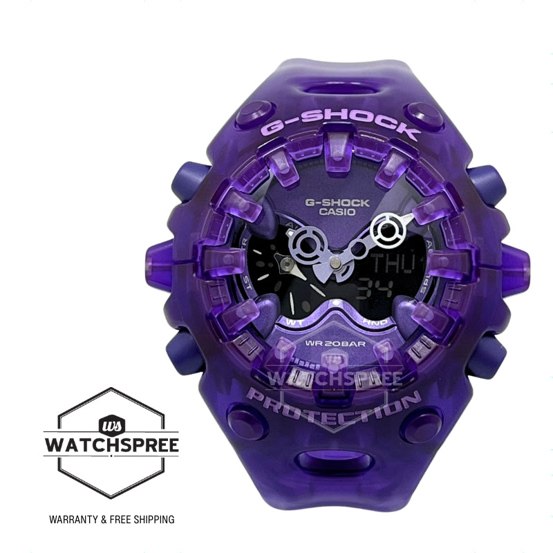 Casio G-Shock GAV-01 Lineup Transparent Pack Series Semi-Transparent Purple Resin Band Watch GAV01SKE-6A GA-V01SKE-6A