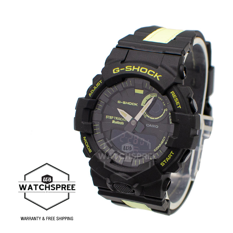 Casio G-Shock G-SQUAD Bluetooth GBA-800 Series Black Resin Band Watch GBA-800LU-1A1