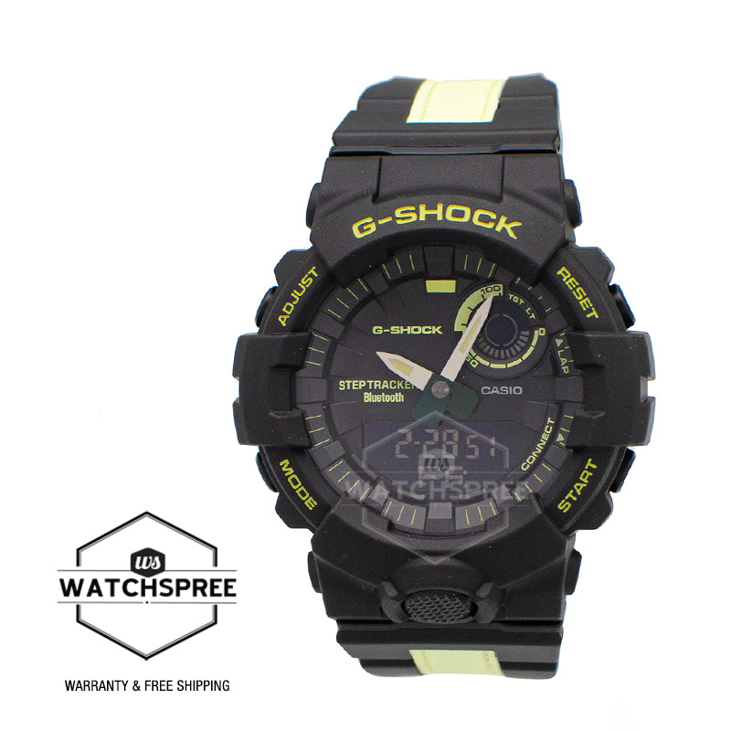 Casio G-Shock G-SQUAD Bluetooth GBA-800 Series Black Resin Band Watch GBA-800LU-1A1