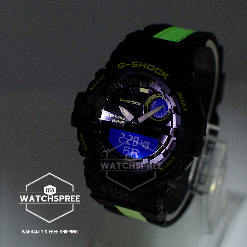 Casio G-Shock G-SQUAD Bluetooth GBA-800 Series Black Resin Band Watch GBA-800LU-1A1