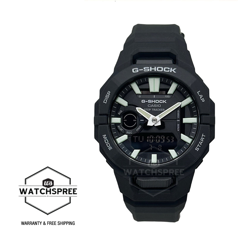 Casio G-Shock GBA-950 Lineup G-SQUAD Bluetooth Dual Time Bio-Based Black Resin Band Watch GBA950-1A GBA-950-1A