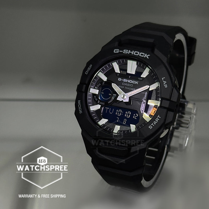 Casio G-Shock GBA-950 Lineup G-SQUAD Bluetooth Dual Time Bio-Based Black Resin Band Watch GBA950-1A GBA-950-1A