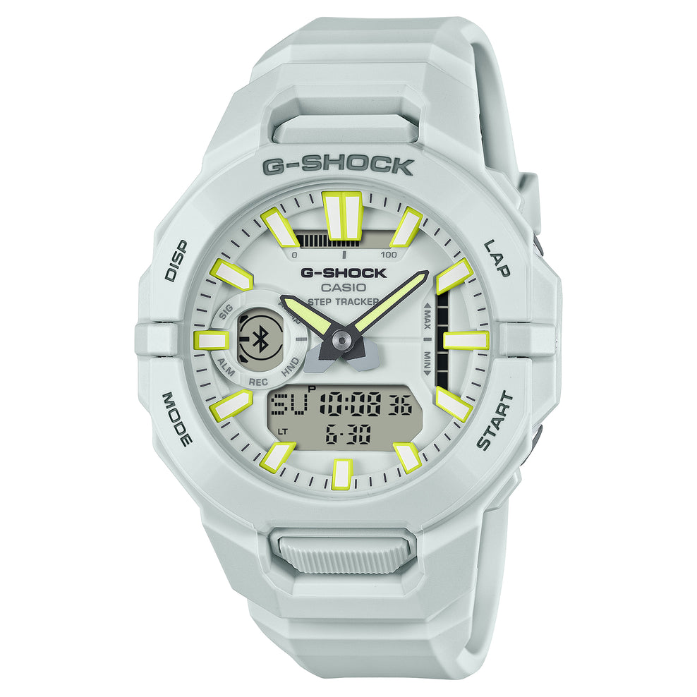 Casio G-Shock GBA-950 Lineup G-SQUAD Bluetooth Dual Time Bio-Based Off-White Resin Band Watch GBA950-7A GBA-950-7A