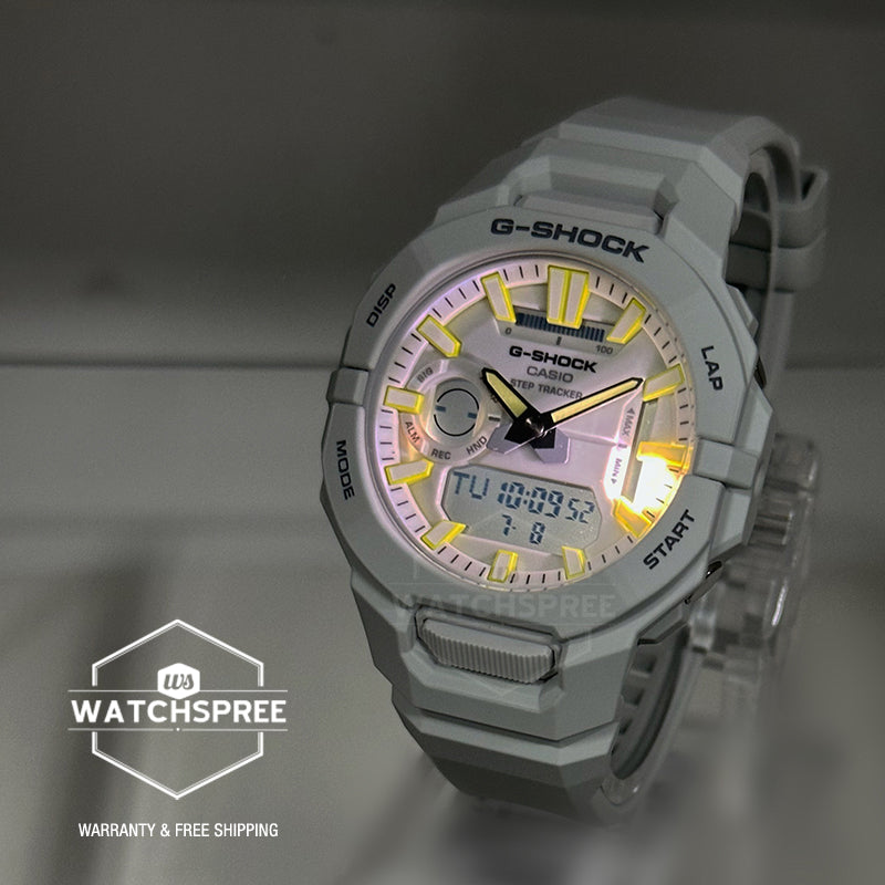 Casio G-Shock GBA-950 Lineup G-SQUAD Bluetooth Dual Time Bio-Based Off-White Resin Band Watch GBA950-7A GBA-950-7A