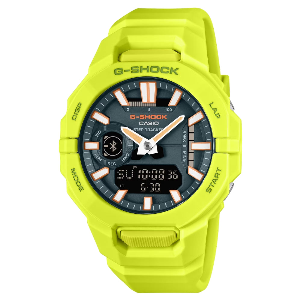 Casio G-Shock GBA-950 Lineup G-SQUAD Bluetooth© Dual Time Bio-Based Yellow Resin Band Watch GBA950-9A3 GBA-950-9A3