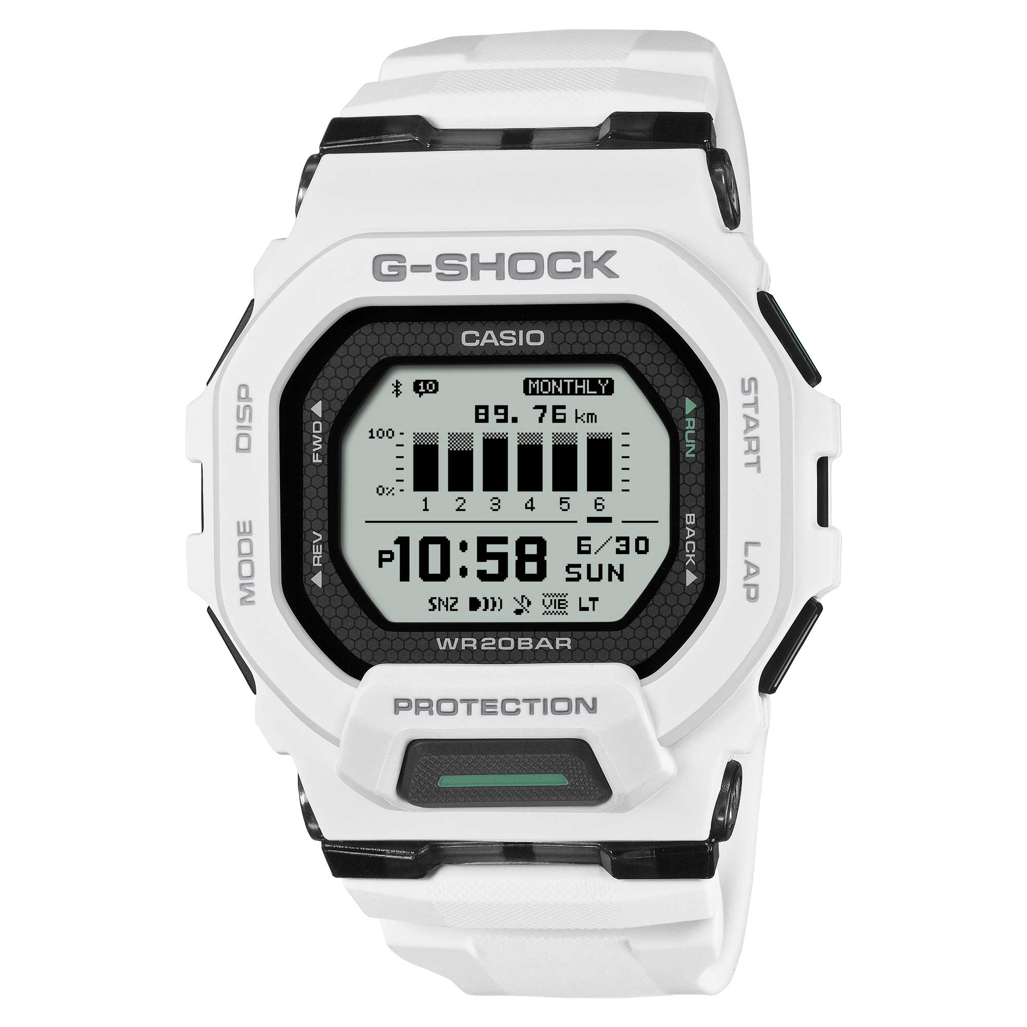 Casio G-Shock GBD-200 Lineup G-SQUAD Bluetooth White Resin Band Watch GBD200-7D GBD-200-7D GBD-200-7