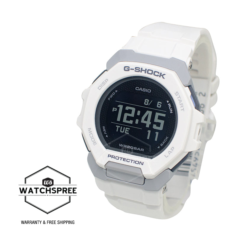 Casio G-Shock GBD-300 Lineup Sports Oriented G-SQUAD Bluetooth Bio-Based White Band Watch GBD300-7D GBD-300-7D GBD-300-7