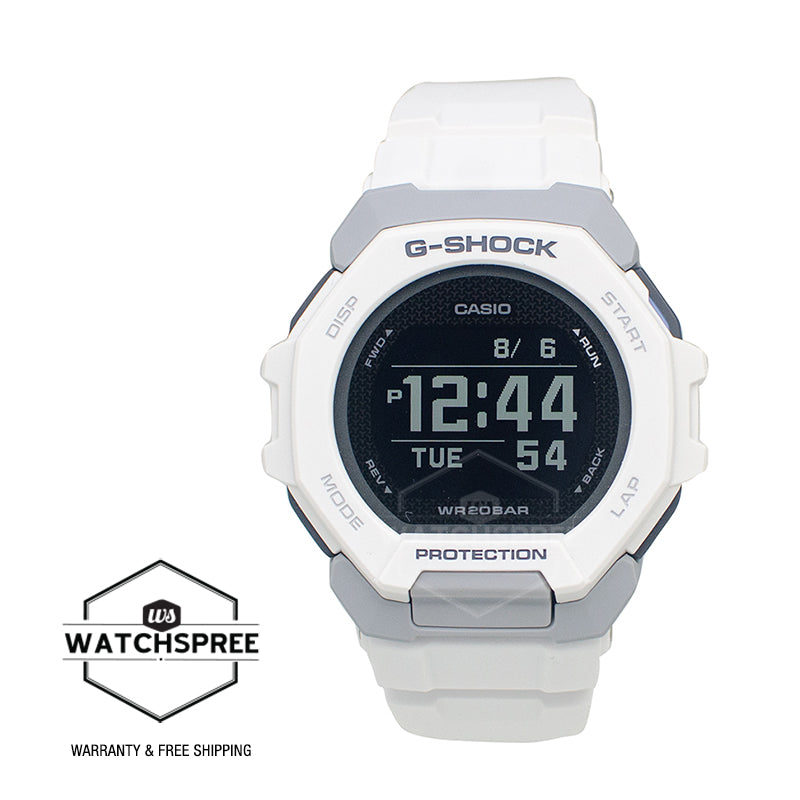 Casio G-Shock GBD-300 Lineup Sports Oriented G-SQUAD Bluetooth Bio-Based White Band Watch GBD300-7D GBD-300-7D GBD-300-7
